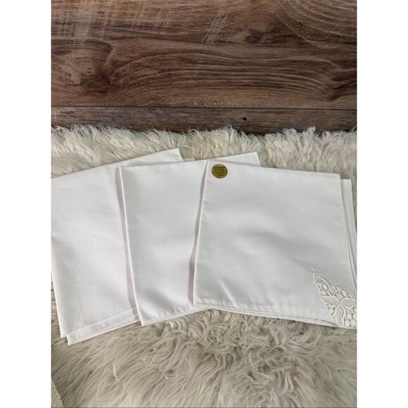 BARDWIL LINENS Vintage Cloth Napkins (7) Permanent Press Lace Details - Picture 5 of 7
